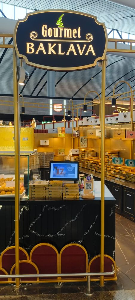 NukkadShops POS at the Gourmet Baklava kiosk, Hyderabad Airport