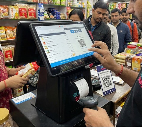 NukkadShops POS billing counter in a retail store